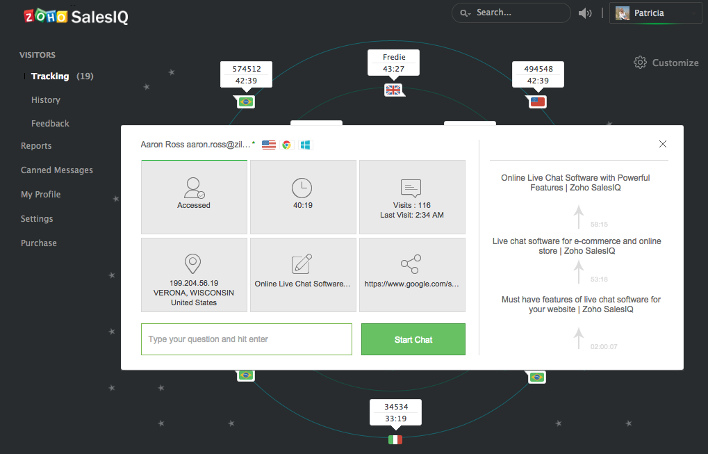 Zoho SalesIQ Engage website visitors and convert leads in real-time.